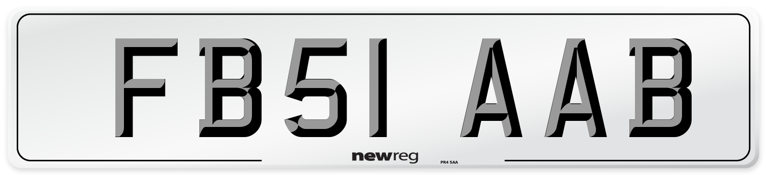 FB51 AAB Number Plate from New Reg